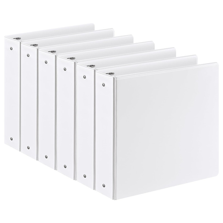 WEYIU 2-inch 3 Ring Binder with 2 Interior Pockets, Heavy Duty 2" Round Ring Binder Holds 450 Sheets of US Letter Size 8.5'' x 11'' Paper for Office/