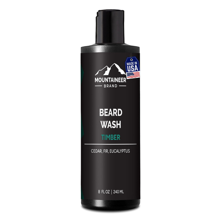 Mountaineer Brand Beard Wash For Men | 100% Natural Beard Shampoo | Thick Cleaning Softening Lather for Hair and Skin | Hydrate and Detangle | Groomi