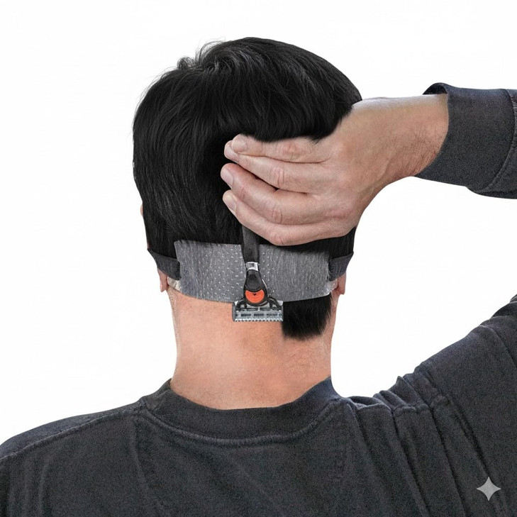 Quality Time Neck Hair Guide - A Neckline Template for Shaving and Keeping a Clean and Straight Neck Hairline: A Stencil for Neckline Haircuts, Do-it