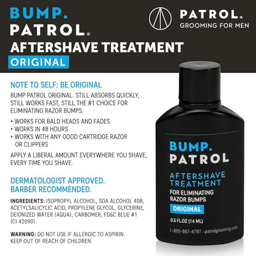 Bump Patrol Original Formula After Shave Bump Treatment Serum - Razor Bumps, Ingrown Hair Solution for Men and Women - 0.5 Ounce 2 Pack