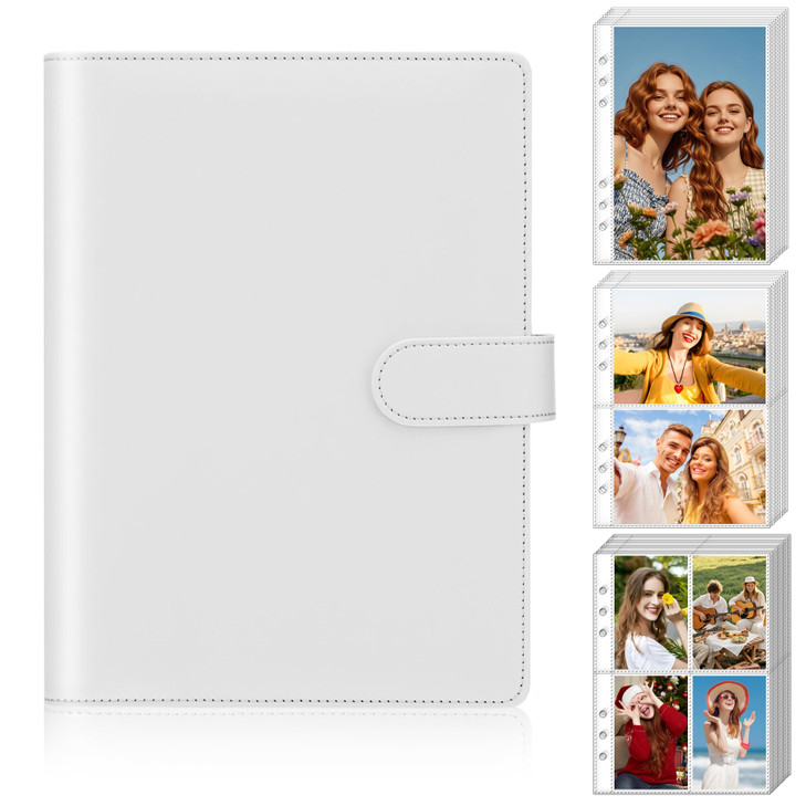 Antner A5 Kpop Photocard Binder 6-Ring Card Collector Album with 40 Pack Card Sleeves, PU Leather Photocard Holder Book with Multi-Size Photo Protect