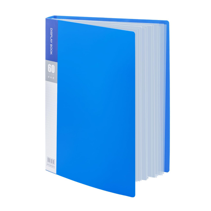 M&G 60 Pocket Binder with Plastic Sleeves?Blue, Presentation Book, 8.5 x 11.8 Portfolio Folder with Clear Sheet Protectors, Display 120 Pages, Presen