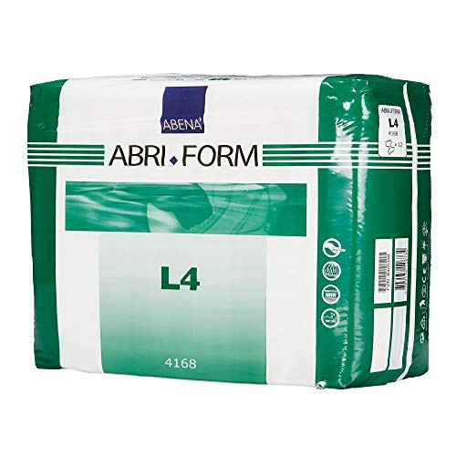 Abena Abri-Form Comfort Plastic-Backed Briefs, Level 4, (Medium To Large Sizes) Large, 12 Count