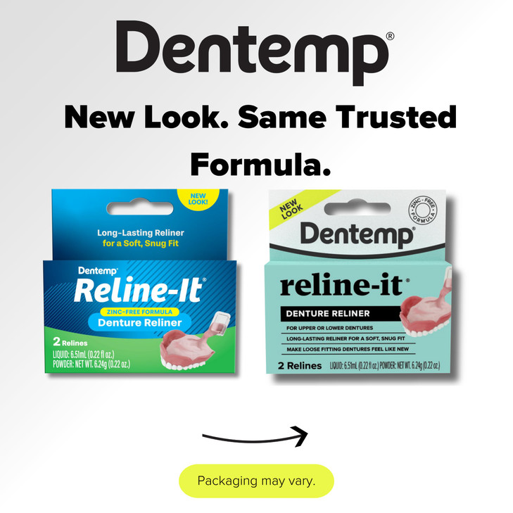 Dentemp Denture Reline Kit - Advanced Formula Reline It Denture Reliner - Denture Kit to Refit and Tighten Dentures for Both Upper & Lower Denture