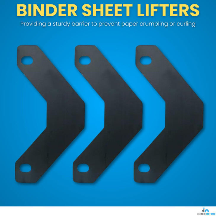 1InTheOffice Binder Sheet Lifters, 11" x 8-1/2", Black, 10 Pcs Per Pack