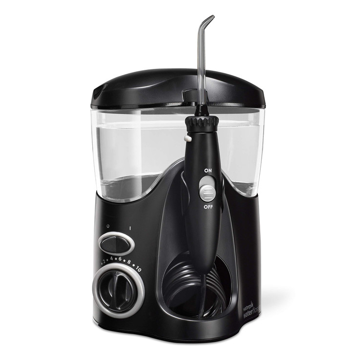 Waterpik Ultra Water Flosser, Black - 90+ Seconds of Flossing Time - 10 Pressure Settings, 360-Degree Tip Rotation - Includes Six Tips & Built-in Tip