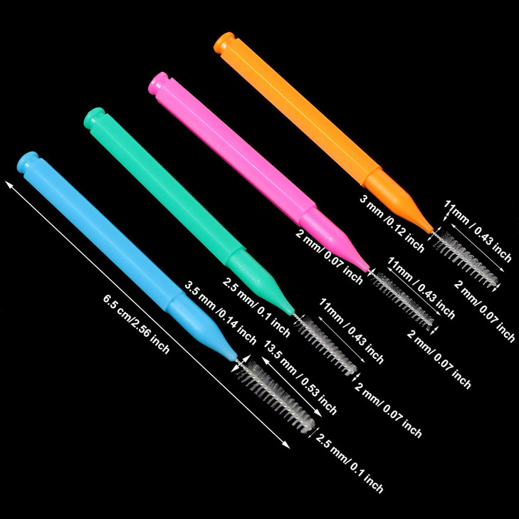 Patelai 50 Pieces Interdental Brush for Cleaner Braces Brush Toothpick Dental Tooth Flossing Head Oral Dental Hygiene Flosser Toothpick Cleaners Toot