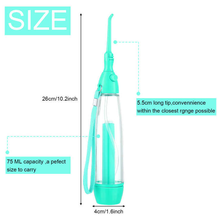 Water Dental Flosser for Teeth Oral Irrigator Water Teeth Cleaner Non Electric Portable Affordable Oral Irrigator Cordless Manual Air Pressure Simple