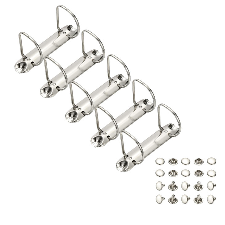 PATIKIL B7 2 Hole Ring Binder Mechanisms, 5 Set 1.97" D Ring Replacement Binder Planner Loose Leaf Binding Spines for Organizers DIY Fill Paper Stora