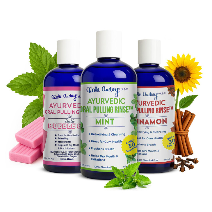 Dale Audrey Ayurvedic Organic Oil Pulling for Teeth and Gums | Oral Rinse Alcohol Free Mouthwash Essential Oils for Bad Breath | Healthy Gums Teeth &