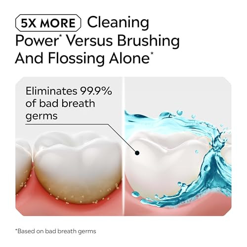 Listerine Gum Therapy Antiplaque & Anti-Gingivitis Mouthwash, ADA Accepted Oral Rinse Helps Reverse Early Gingivitis Signs Like Bleeding Gums, 4X Hea