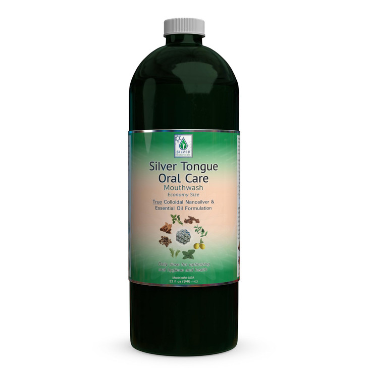 Silver Tongue Oral Care - All Natural Colloidal Silver Mouthwash, 32 fl oz
