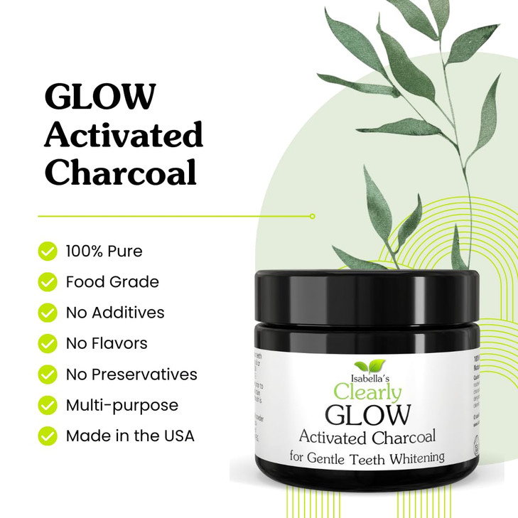 Glow Natural Teeth Whitening Kit  Activated Charcoal Tooth Powder + Bamboo Toothbrush + Copper Tongue Cleaner | Fluoride Free, Non-Peroxide Oral Car