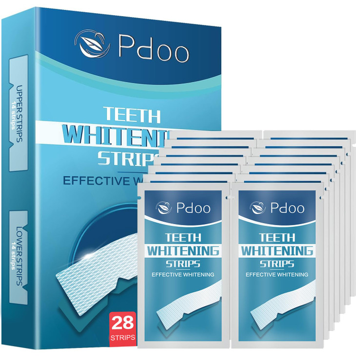 Teeth Whitening Strip 14 Treatments - Whitening Strips for Sensitive People, Fast Remove Smoking, Coffee, Wine Stains, Teeth Brightening Kit Pack of