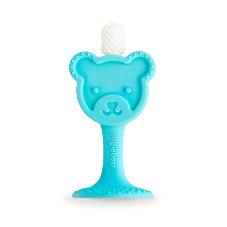 oogiebear Infant-to-Toddler Training Teether Toothbrush - 0-2 Years - 360° Soft Silicone, Promotes Safe Brushing, Baby & Kids Health - Teddy Bear Des