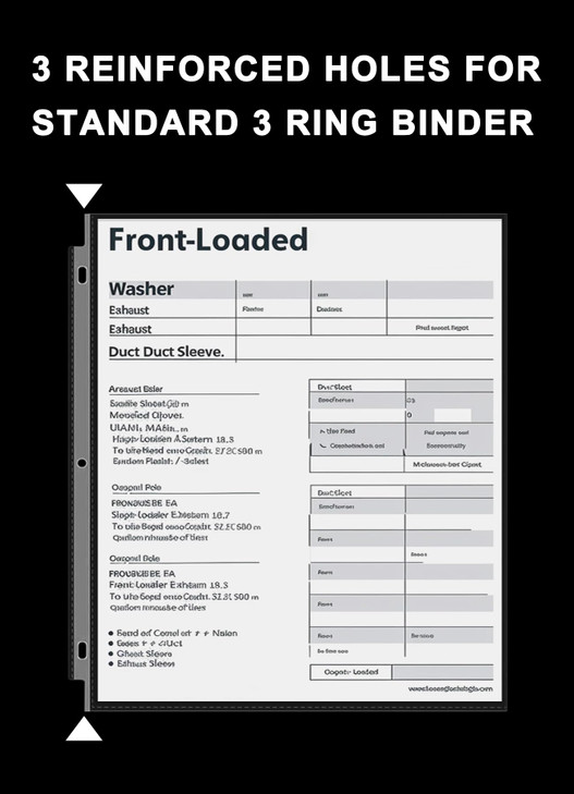 Sheet Protectors 8.5 x11 Inch, 100 Pack Page Protectors for 3 Ring Binder, Top Loading Plastic Sleeves with Reinforced 3-Hole Punch for Binders, Lett