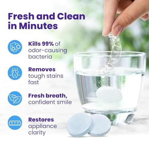 Retainer Brite Retainer Cleaner Tablets for Ultrasonic Cleaners, Used for Cleaning Invisalign, Mouth Guard, Night Guard and More, 4 Month Supply, Mad
