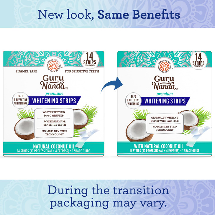 GuruNanda Teeth Whitening Strips - 7-Day Treatment with Non-Slip, Dry Strip Technology - Whitening Designed with Care for a Brighter Smile