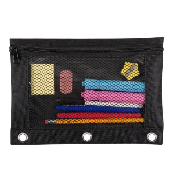 C-Line Pencil Pouch for 3-Ring Binders, Black, Pack of 12 (05701-CT)