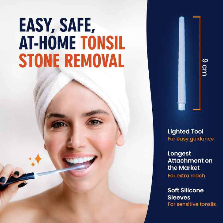 Dr. Fredericks Original Easy Tonsil Stone Remover Kit - Fast Painless Tonsillolith Removal Tool - Fight Bad Breath - Pick and Oral Irrigator - 8 Pie