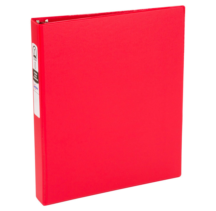 Avery Standard 3 Ring Binders, 1" Round Rings, 175-Sheet Capacity, 1.4 Inch Wide Spine, Red Binders, Ideal for Lightweight Organization and Occasiona