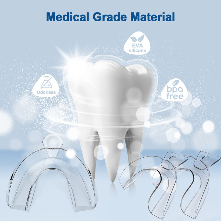 EZGO Teeth Whitening Trays, BPA Free Moldable Mouth Trays, Custom Fit, Comfortable, Trimmable Mouth Guard, Used on Teeth Grinding, Teeth Whitening, a