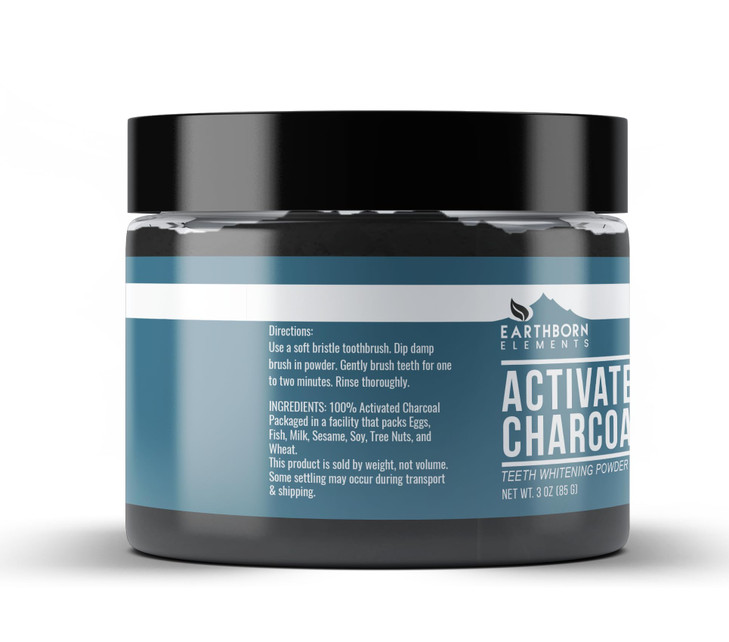 Earthborn Elements Activated Charcoal (3 oz), Natural Teeth Whitening, Vegan & Gluten Free