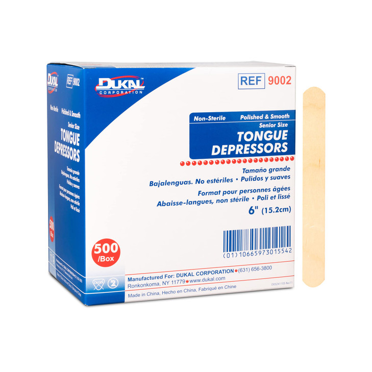 Dukal Tongue Depressors, Beige, 500 Count