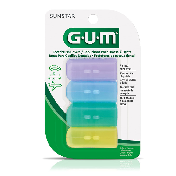 GUM Toothbrush Covers for Travel or Home (6 x 4 count) 24 Covers