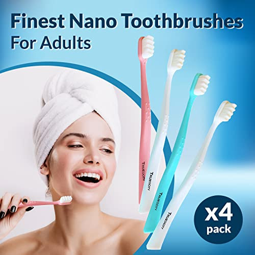 Extra Soft Toothbrushes For Adults, Nano Toothbrush 20,000 Ultra Fine Bristles for Sensitive Gums, Gentle Adult Toothbrush for Gum Care, Deep Cleanin