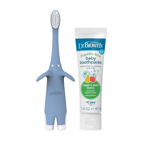 Dr. Brown's Infant-to-Toddler Toothbrush Set, 1.4 Ounce, Blue