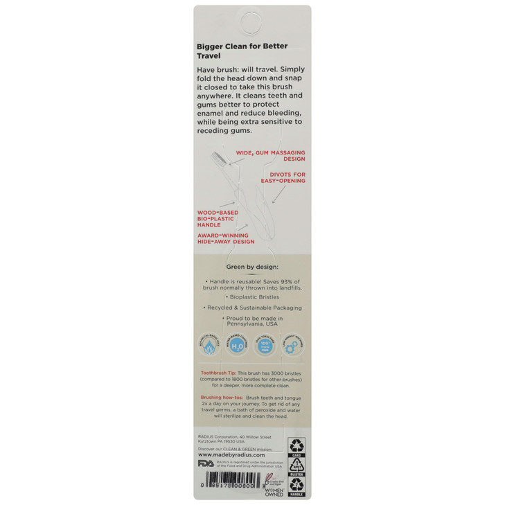 Radius, Toothbrush Tour Travel Soft, 1 Count