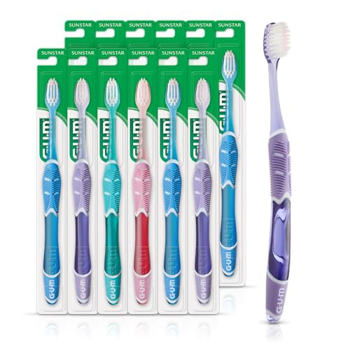 GUM Technique Deep Clean Sensitive Toothbrush, Compact Head & Ultra Soft Tapered Bristles for Adults with Sensitive, 1ct (12pk)