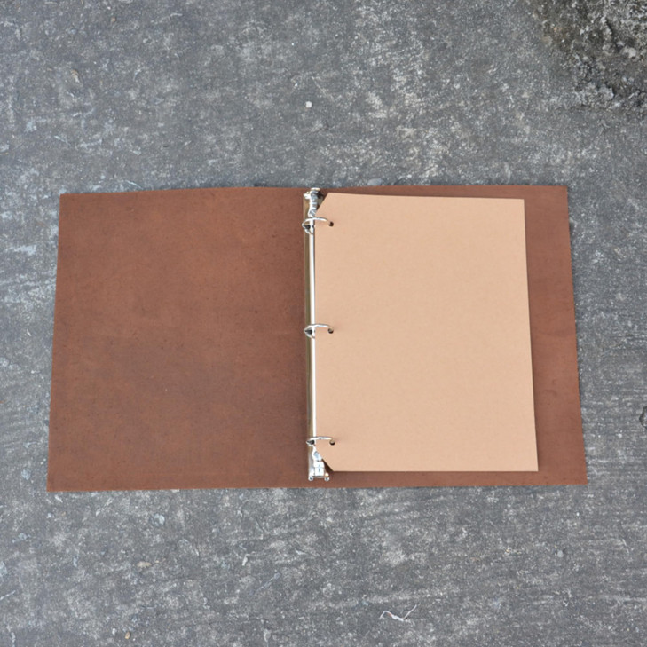 YIYUS Leather Binder 3 Ring Binder, 1" Round Rings, Organizer Planner for A4 8.5" x 11" Notepad Notebook Documents Dark Brown