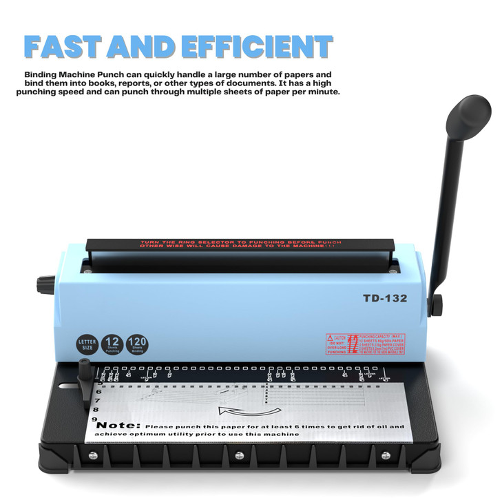 Manual Binding Machine Spiral Coil Binder, Spiral Binding Machine, Mefape Coil Binding Machine, Punching Max to 12 Sheets/Binding Max to 120 Sheets (