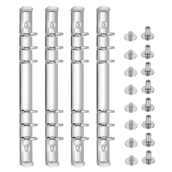 PATIKIL 6 Holes Ring Binder, A5 Notebook 20mm Book Binding Kits Planner Maker Binder Ring Clip Mechanisms with Screw for Journal Bill Paper, Silver,