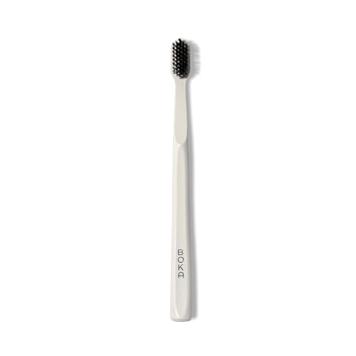 Boka Classic Manual Toothbrush with Extra Soft Activated-Charcoal, Tapered Bristles, Bioplastic Handle That Includes Travel Cap, Dentist-Approved, Gr