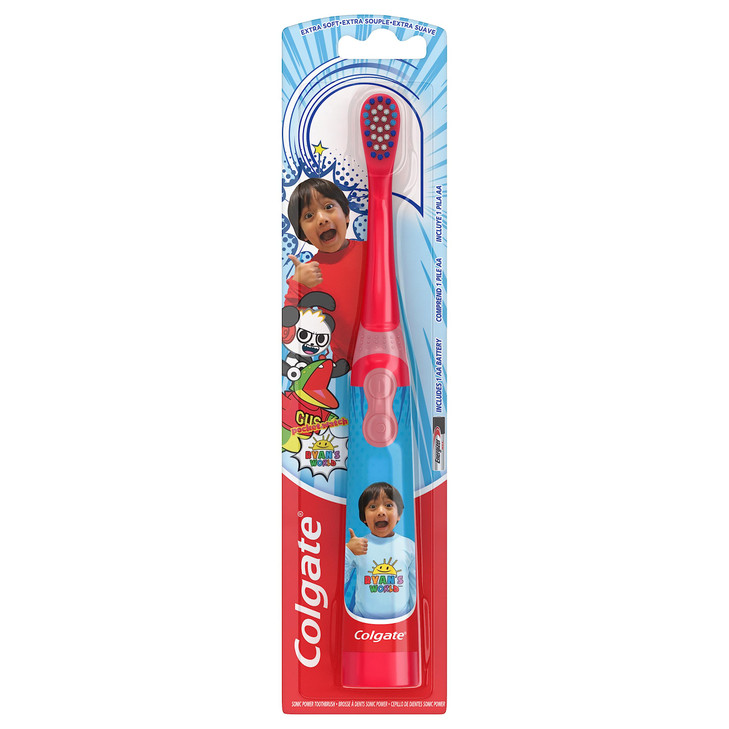 Colgate Kids Battery Powered Toothbrush, Ryan's World, Extra Soft Bristles, 1 Pack