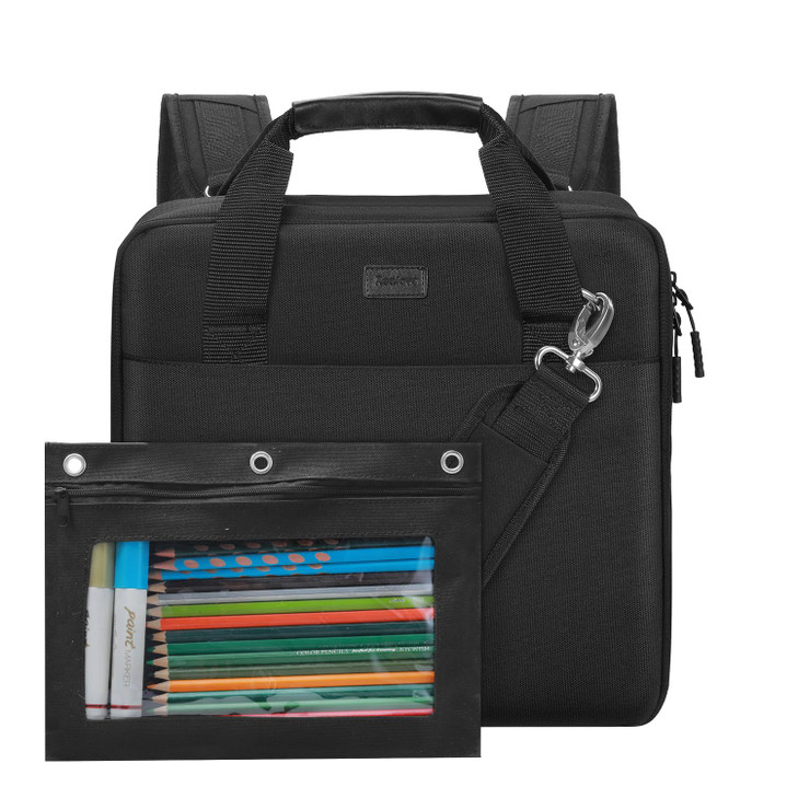 Realove 3 Inch 3 Ring Zipper Binder with Double Shoulder Strap & Handle - 3 D-Ring Binder with Zipper with Multi-Pocket (for 13 Laptop & Tablet and