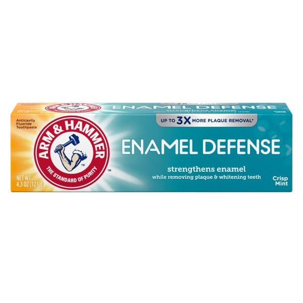 ARM & HAMMER Enamel Defense Fluoride Anticavity Toothpaste Fresh Mint 4.3 oz (Packs of 2)