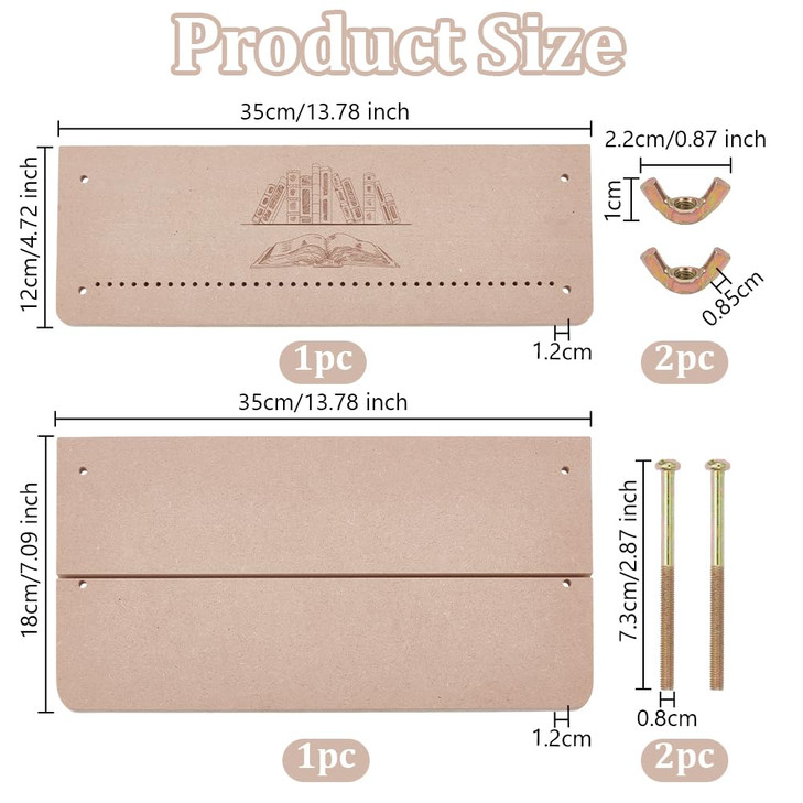 OLYCRAFT Wooden Book Press Tools Book Binding Spacer Tools Rectangle Wooden Binding Press Book Portable Wooden Book Press Bookbinding with 2Pcs Screw