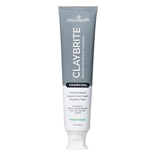 ClayBrite Activated Charcoal Toothpaste Zion Health 4 oz Paste