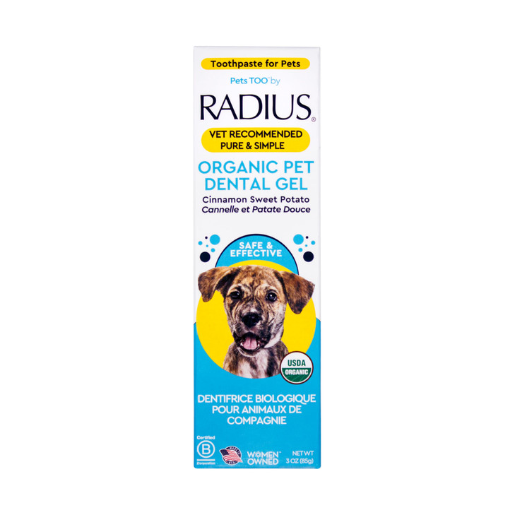 RADIUS USDA Organic Canine Pet Toothpaste 1 Unit, 3 oz, Non Toxic Toothpaste for Dogs, Designed to Clean Teeth and Help Prevent Tartar and Remove Pla