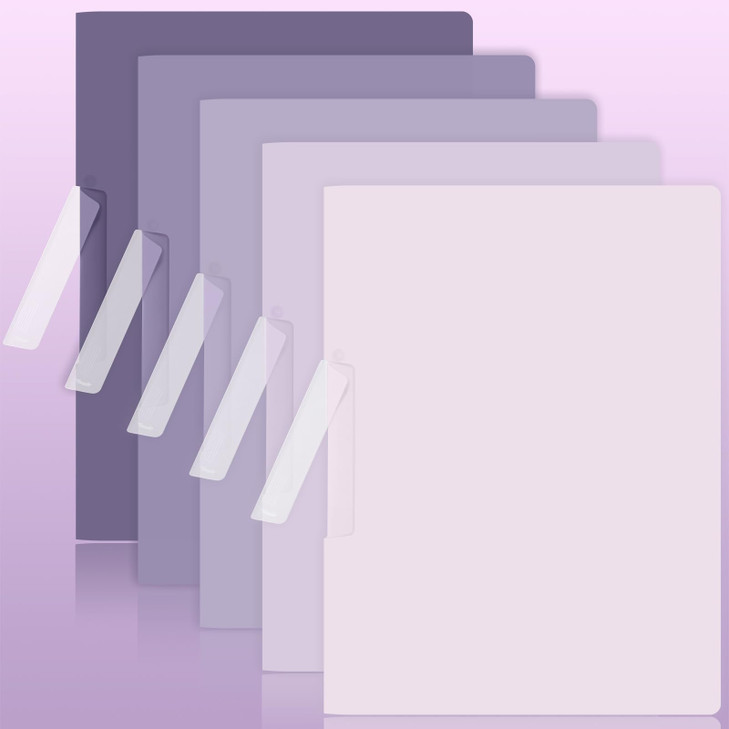 BAYTORY 5Pcs Report Covers with Swing Clip, Plastic Folders with Clip for A4 and Letter Size Paper, Report Folder Presentation Binder for School Busi