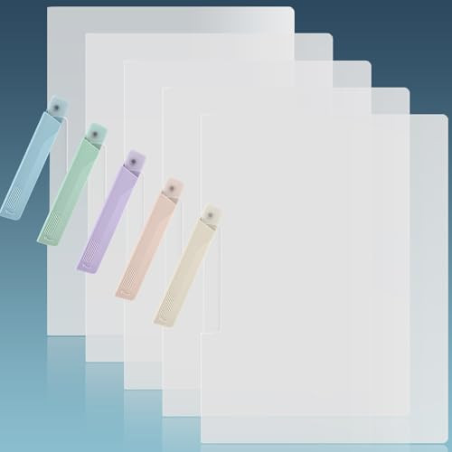 BAYTORY 5Pcs Clear Report Covers with Swing Clip, Report Folder for A4 & Letter Size Paper, Plastic Folders with Clip, Presentation Binder for School