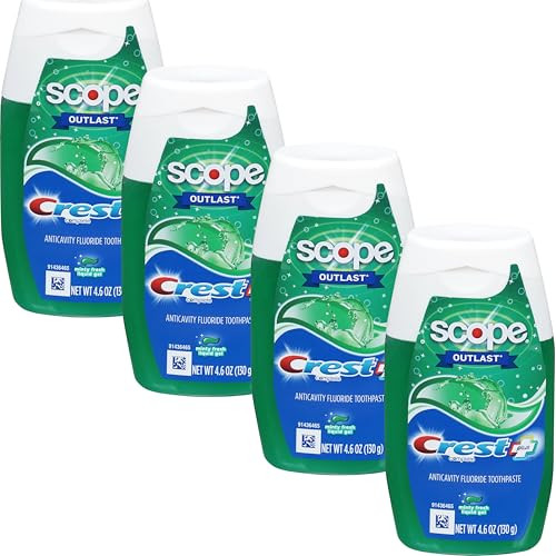 Crest Plus Scope Toothpaste Liquid Gel Minty Fresh - 4.6 oz, Pack of 4