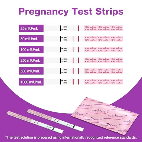 Easy@Home 40 Pregnancy Test Strips with 40 Urine Cups: Accurate Early Detection - Sensitive & Fast Clear Results - Designed for Women Trying to Conce