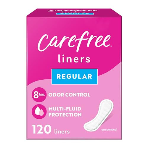 Carefree Panty Liners for Women, Regular, Unwrapped, Unscented, 120ct | Pantiliners, Carefree Liners, Daily Liners for Women, Light Periods and Leaks
