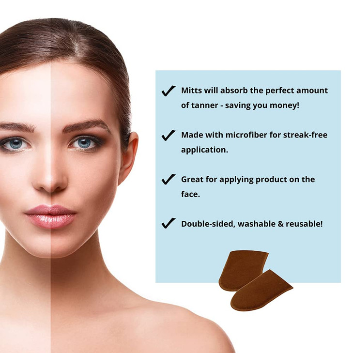 Tan Physics Sunless Tanner  6pc Tanning Kit with Face & Body Mitts, Exfoliation Mitt & Travel Bag  Self Tanning Lotion for Face & Body  Instant, S