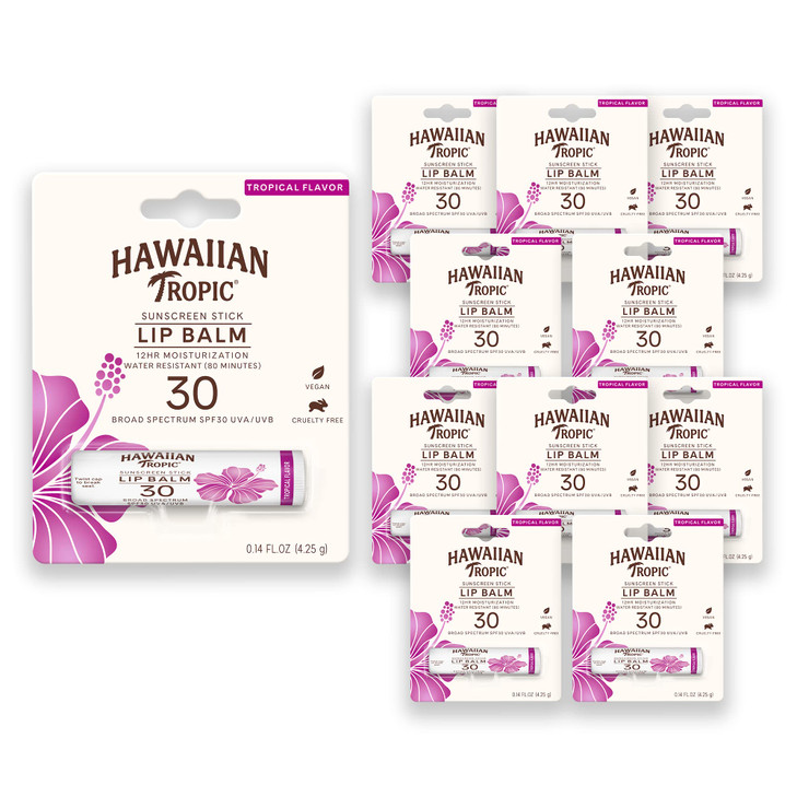 Hawaiian Tropic Tropical Lip Balm SPF 30 | SPF Lip Balm, Beach Essentials, Travel Sunscreen for Lips, Beach Necessities, Summer Essentials, Sunblock